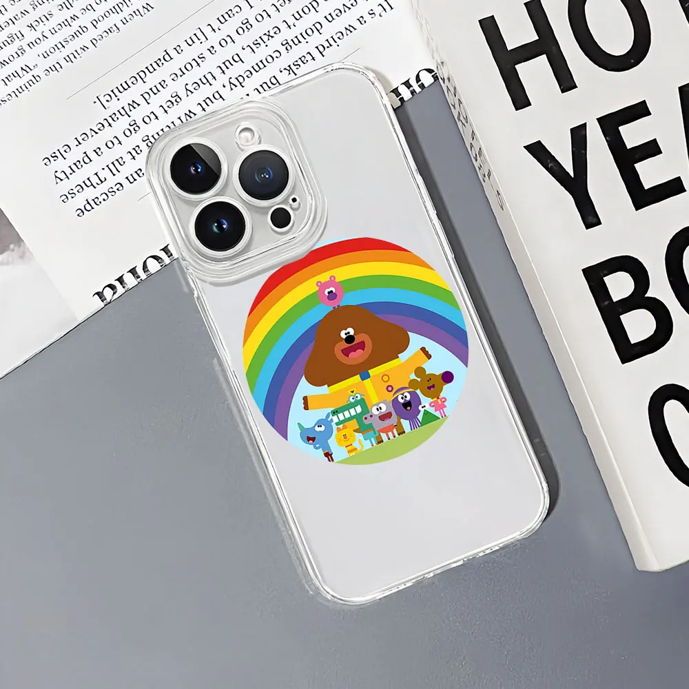 Cartoon For iPhone 11 12 13 14 15 16 Pro Max Plus Shockproof Transparent soft Clear Ultra Thin Phone Case H-Hey D-Duggee