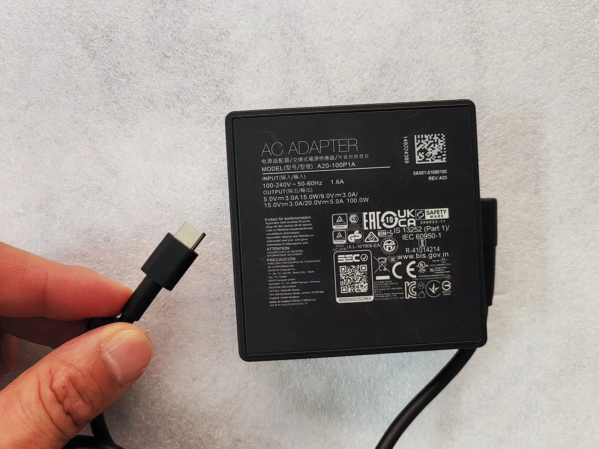 Фото Для ноутбука ASUS ZENBOOK 14X OLED UX5401ZAS-KN050W OEM 20 В 5 А 100 Вт A20-100P1A TYPE-C адаптер переменного тока подлинный Puryuan 0A001-01090100 №3