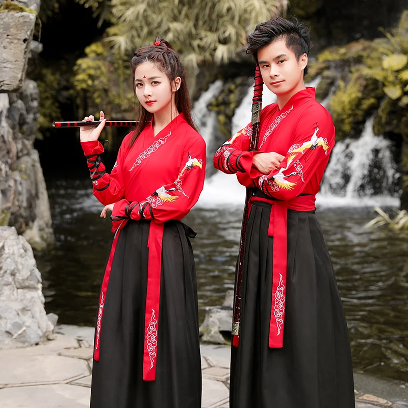 

Autumn New Men And Women Chinese Style Retro Embroidery Hanfu Fairy Ethereal Swordsman Costume Role Play Chivalrous Clothes