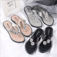 new luxurious women toe sandals lady rubber rhinestones comfort bling cute summer open sandals fashion sexy slippers