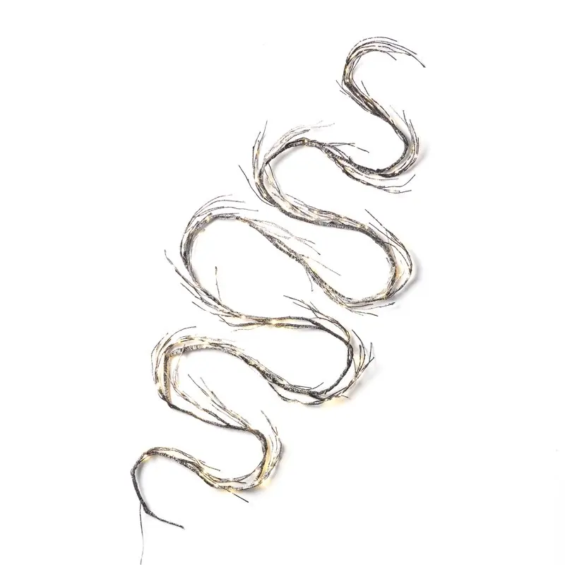 

18" x 4' Artificial Twig Christmas Garland, Snowy