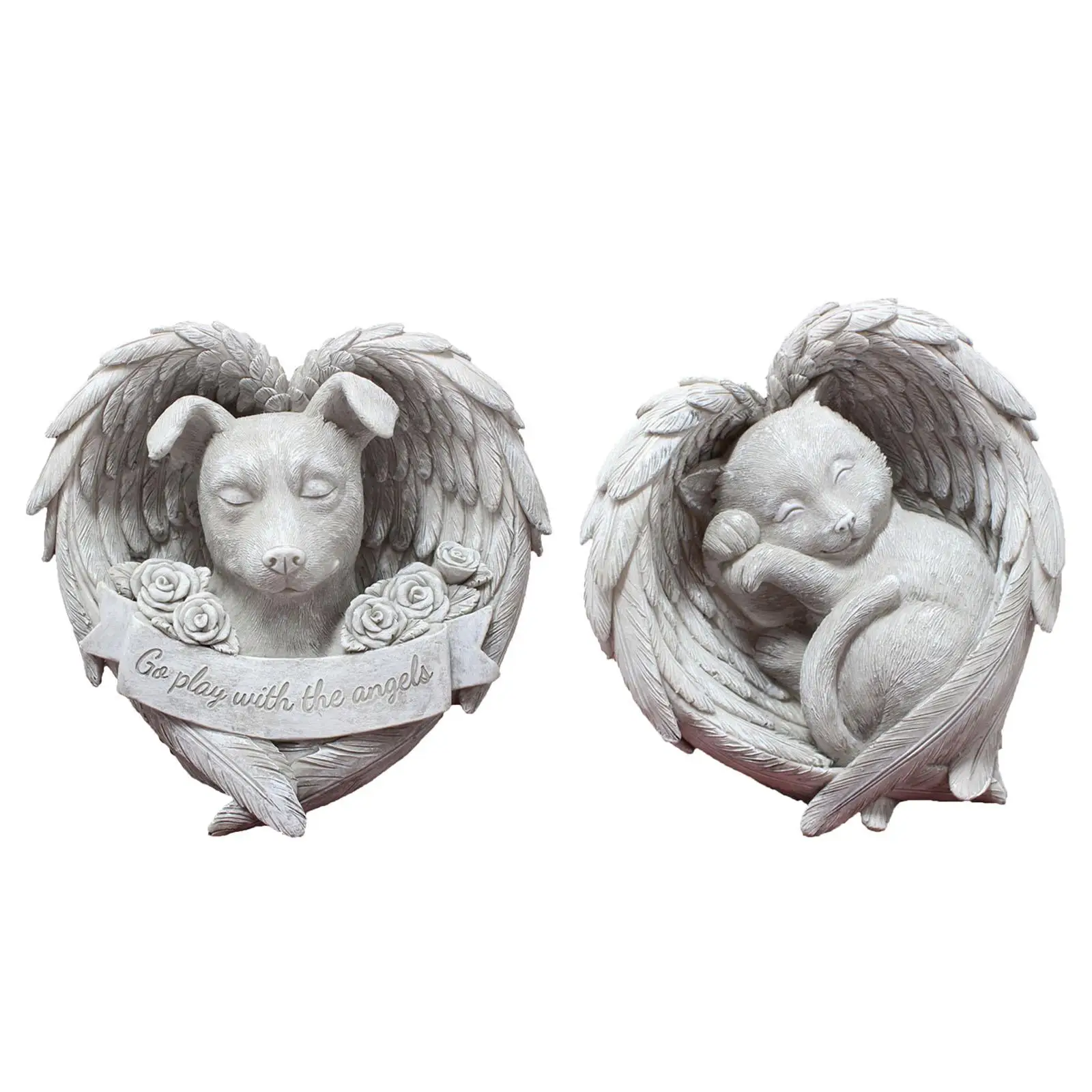 Pet Memorial Stone Collection in Memory of Lost Sympathy Gift Sturdy Sleeping Statue for Garden Outdoor Backyard