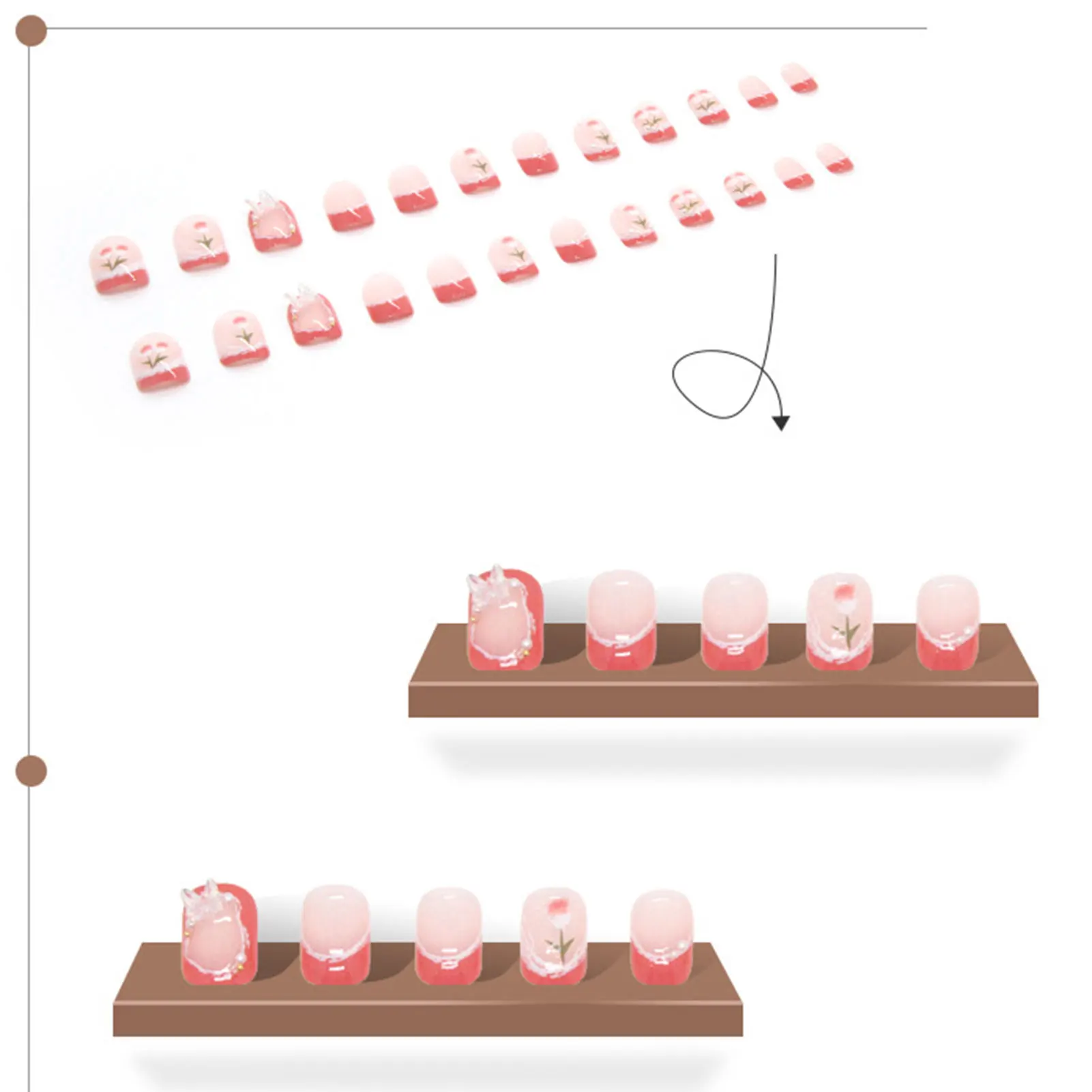 

Декоративные накладные ногти в виде бабочки, ультрагибкие, для длительного комфорта, накладные ногти для девочек, домашние ногти для творче...