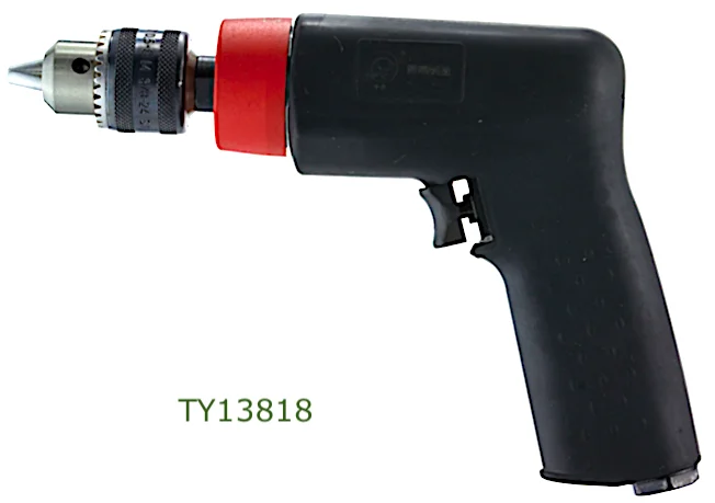 

TY13818 Industrial Pneumatic Pistol Grip Drill .65 | 18500 rpm | 5/16" chuck, new design perfect for drilling reaming tapping