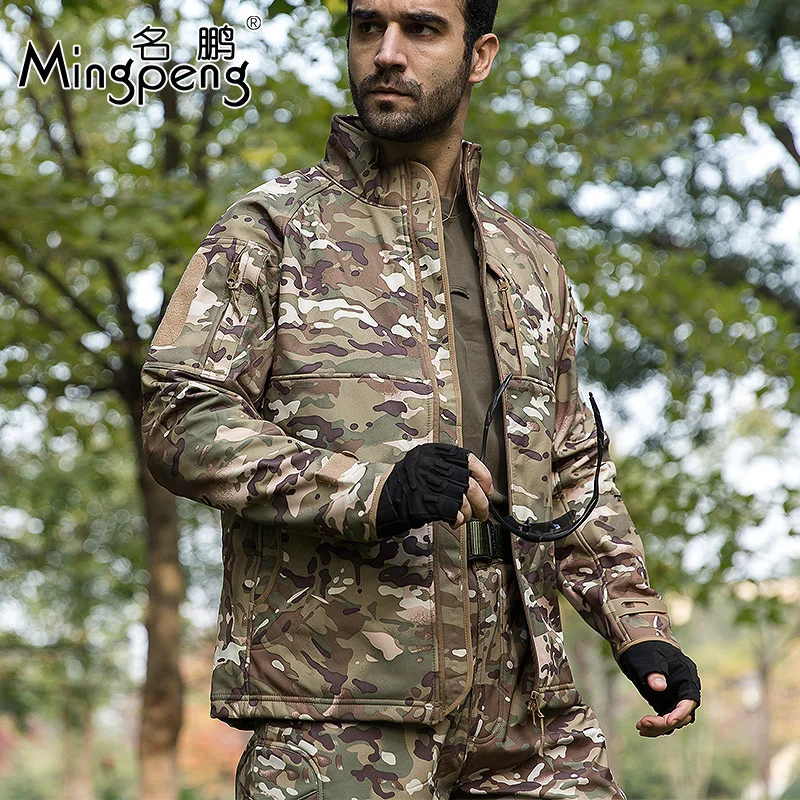 

Hunting Climbing Trainning Male Coat Tactical Men Camouflage Windbreaker Softshell Shark Skin Outdoor Waterproof Trekking Jacket