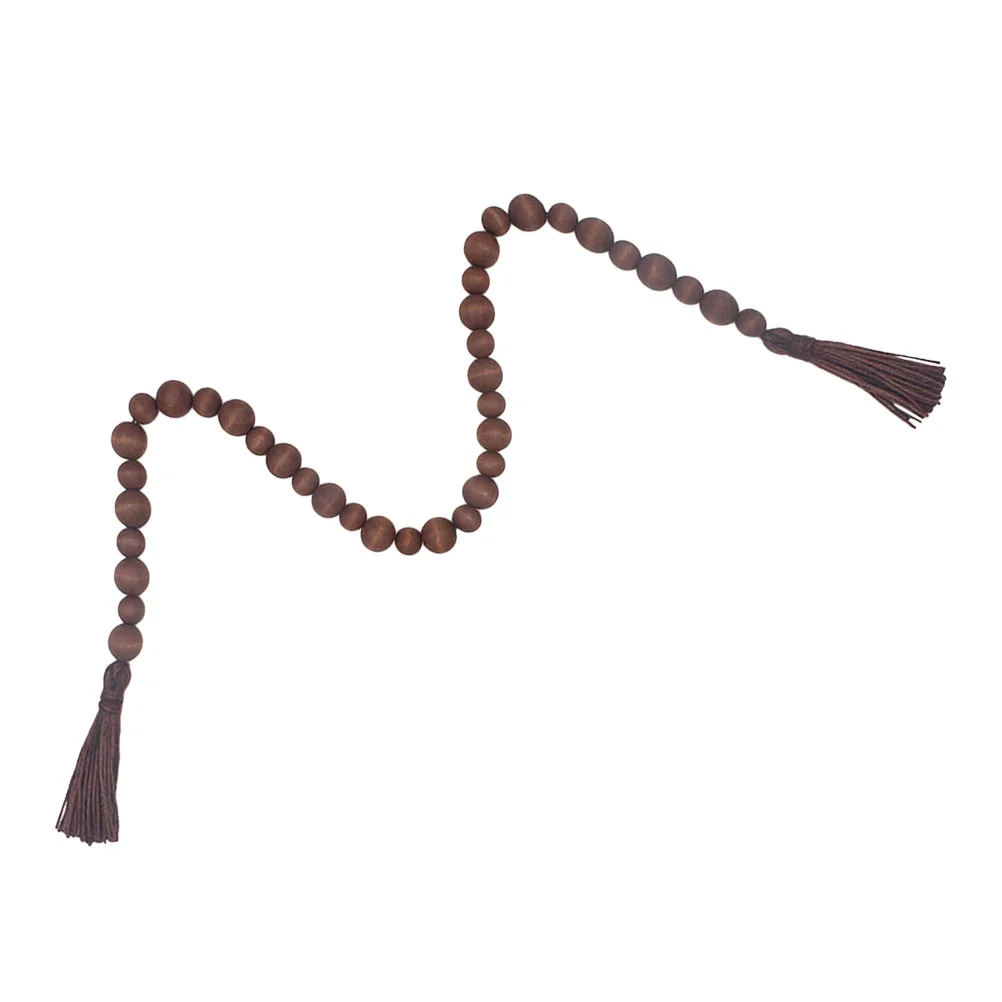 

Twine Tassel Beads Home Party Decor Creative Wood Bohemian Wall Beaded Hanging Ornament Pendant Rope Rustic