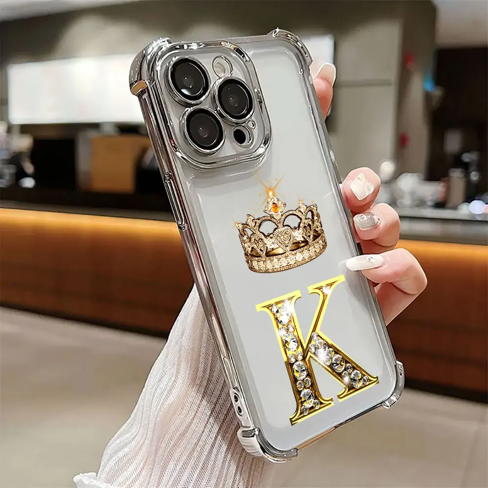 Фото Противоударный чехол для Xiaomi Redmi 12C 13C 14C 15C 15A Note 15 14 Pro Plus 13 12 11 Pro 5G, мягкий чехол с инициалами K W N F J O №4