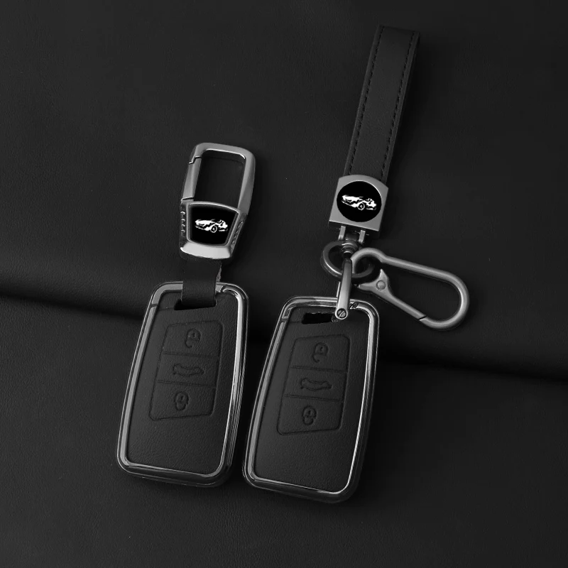 Металлический кожаный чехол для автомобильного ключа VW Volkseagen Passat B8 Magotan Skoda Superb A7
