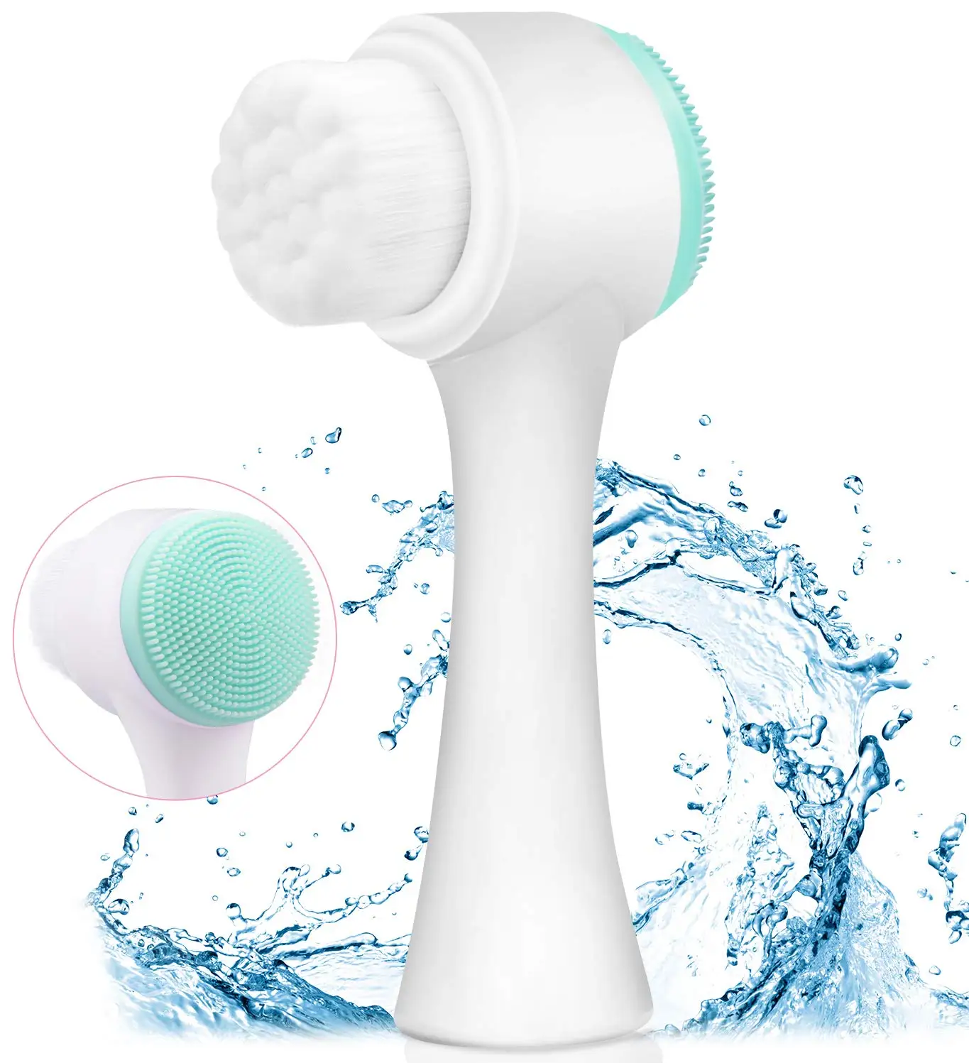 

Double Sided Silicone Facial Cleanser Brush Manual Blackhead Removal Brush Facial Cleansing Massage Brush Face Skin Care Tool