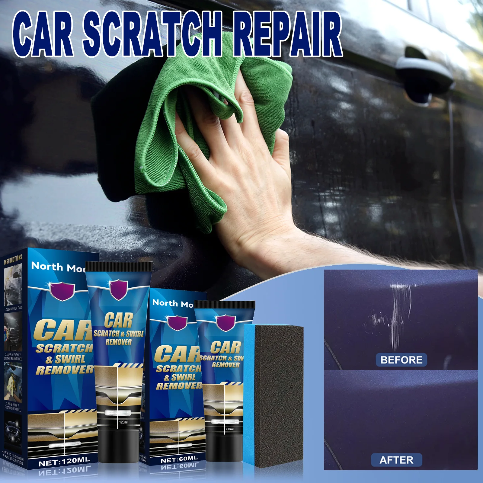 

Car Scratch Repair Polishing Wax Cars Cleaning Refurbishing Cleaning Tools Paint Cleaner Auto Repair Care Kit