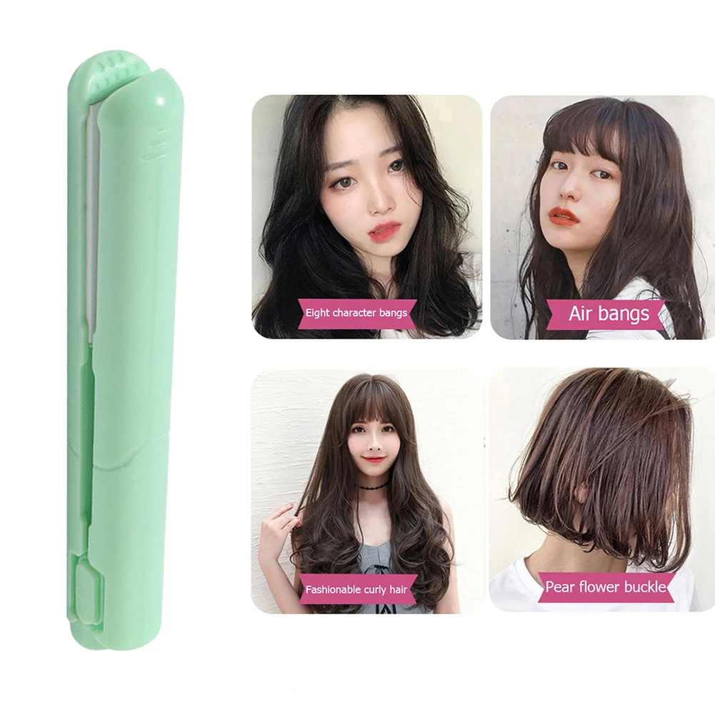 

2 in 1 Mini Curling Iron Corrugate USB Electronic Splint Hair Curler Waves Flat Straightening Clip Hairdressing Styling Tools