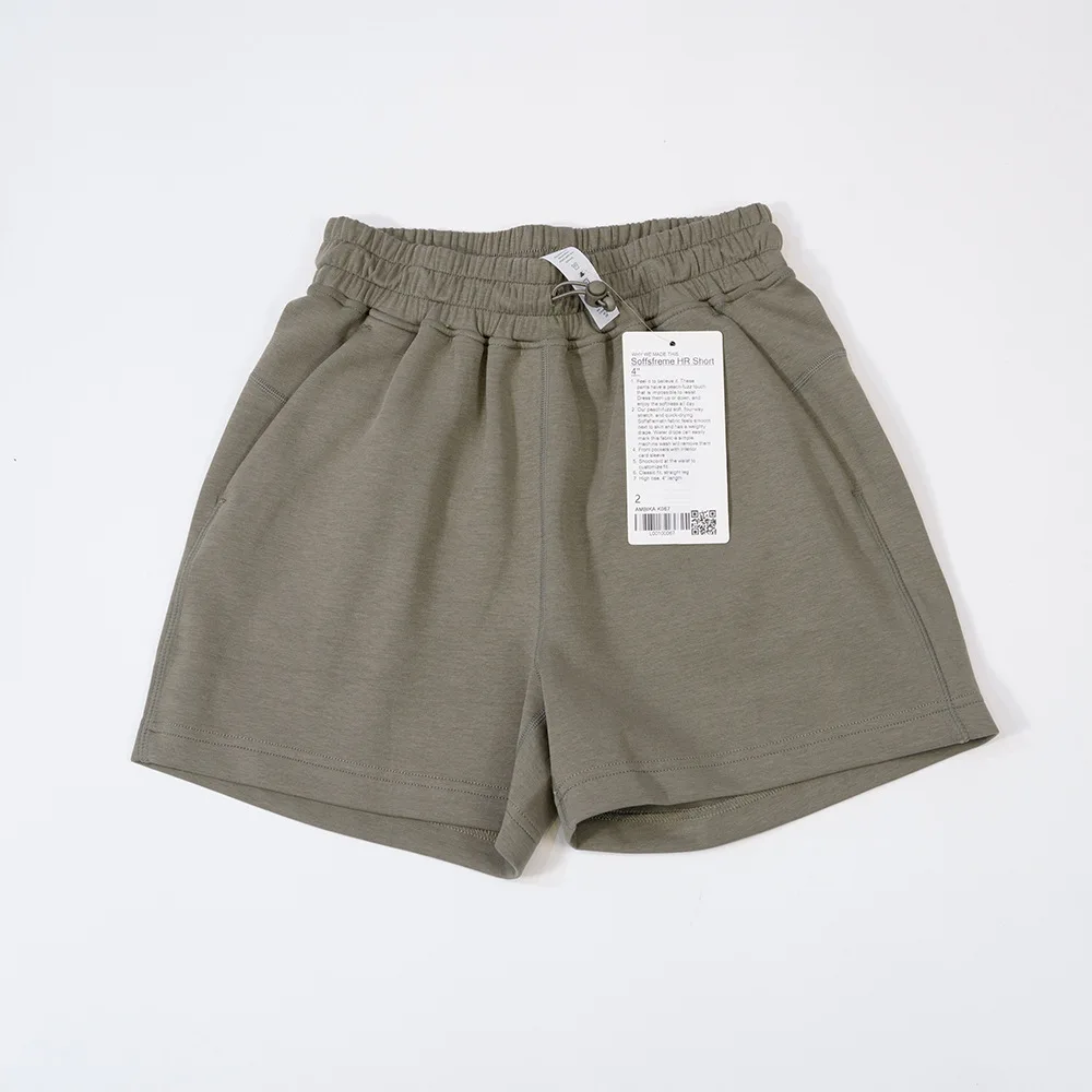 Summer Yoga Softstrem Women's Sports Loose Wide Leg Age Reducing Breathable Draping Silk Smooth High Waist Shorts