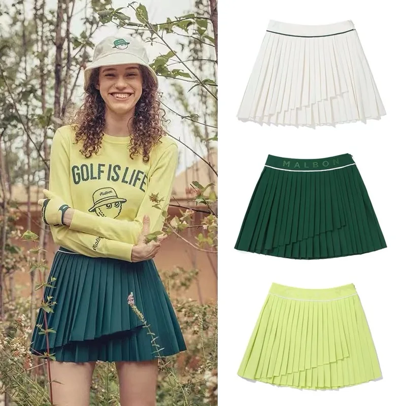 

MALBON Golf Women Ball Skirt Korea Irregular Pleated Skirt Slim Fit Outdoor Sports Sweat-absorbing and Breathable Pleated skirt
