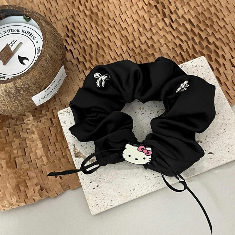Sanrio Hello Kitty веревка для волос черное кольцо с толстой кишкой модная элегантная