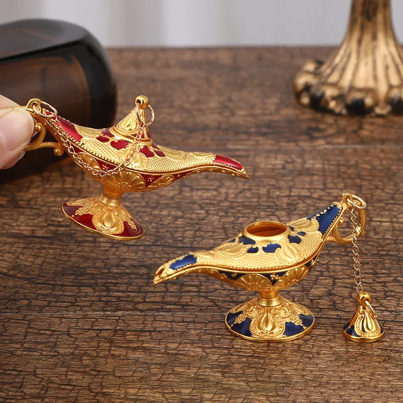 

2Pcs Vintage Magical Legend Aladdin's Genie Lamp for Home/Wedding Table Decoration Rare Classic Arabian Costume Props Lamp Pot