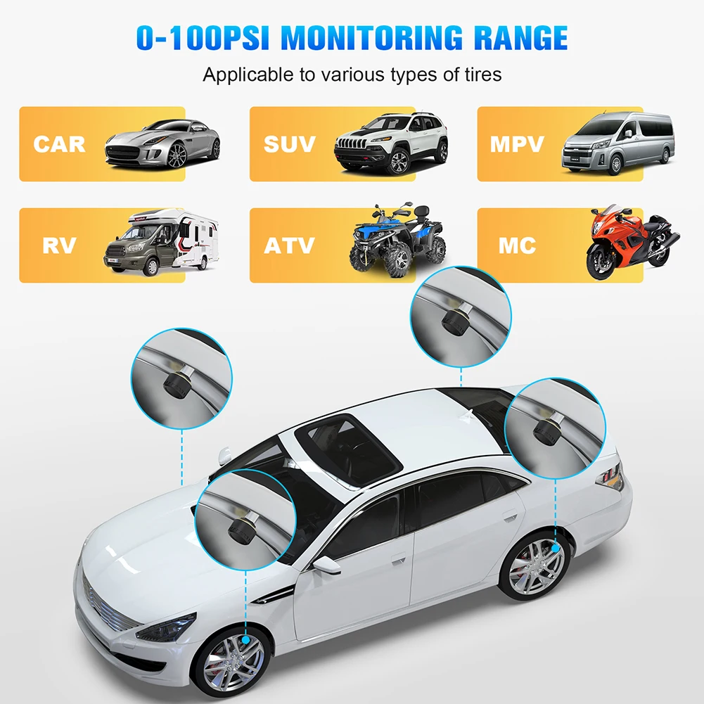 Датчик давления в шинах s TPMS для мотоцикла совместимая с Bluetooth система контроля