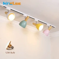 simple led track light e27 12w adjustable rotation angle nordic ceiling rail spotlight clothing store living room track lighting