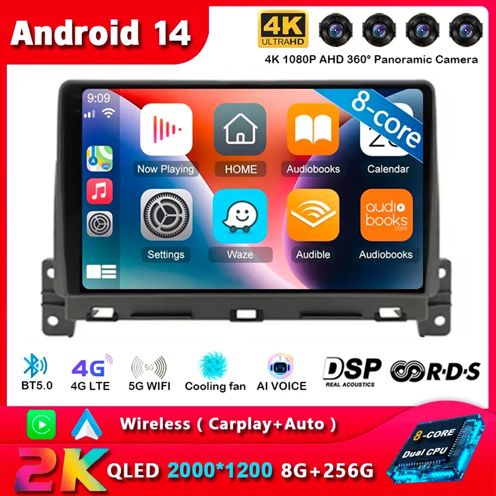 Android 14 Carplay Auto WIFI + 4G для Great Wall Wingle 7 2018 2019 2020 Автомобильный радиоприемник