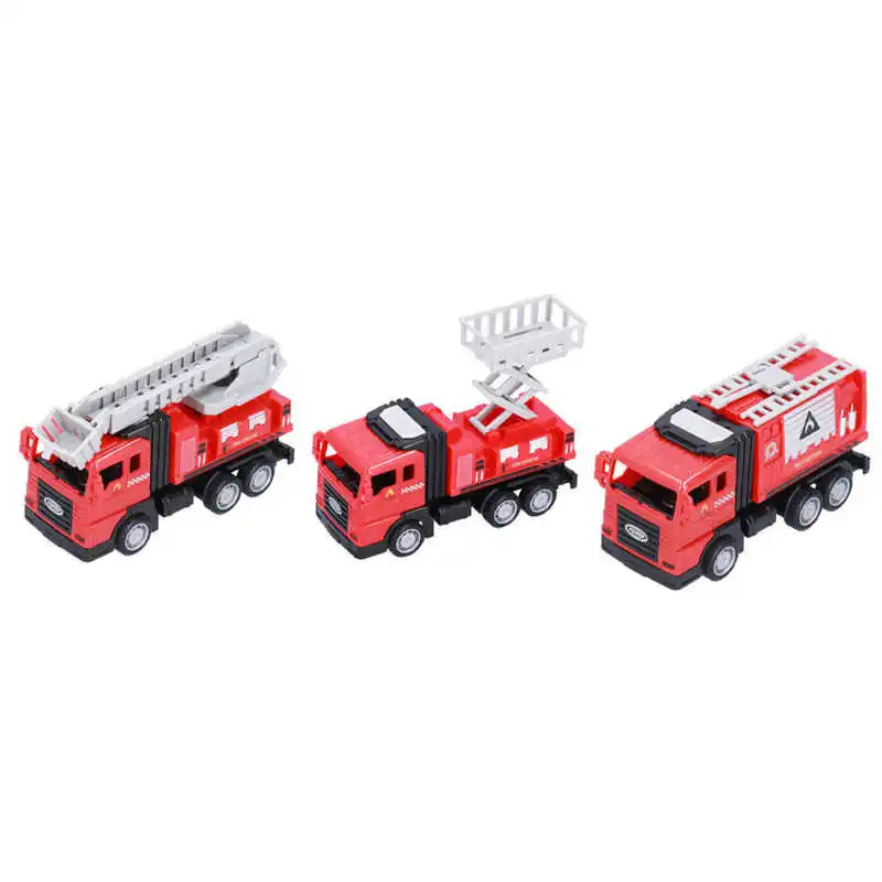 

3Pcs Fire Truck Model Toy Workmanship Fire Truck Vehicles Model Sets Plastic Engineering Car Toy for Children Birthday Gift