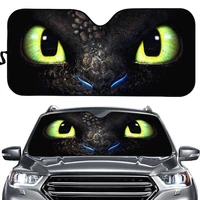 car accessories train your dragon eyes 3d pattern auto uv and heat front windshield sunshade durable car windshield sun shade