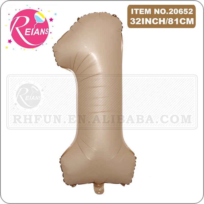 

Гелиевые шары номерные 0-9 milky white caramel