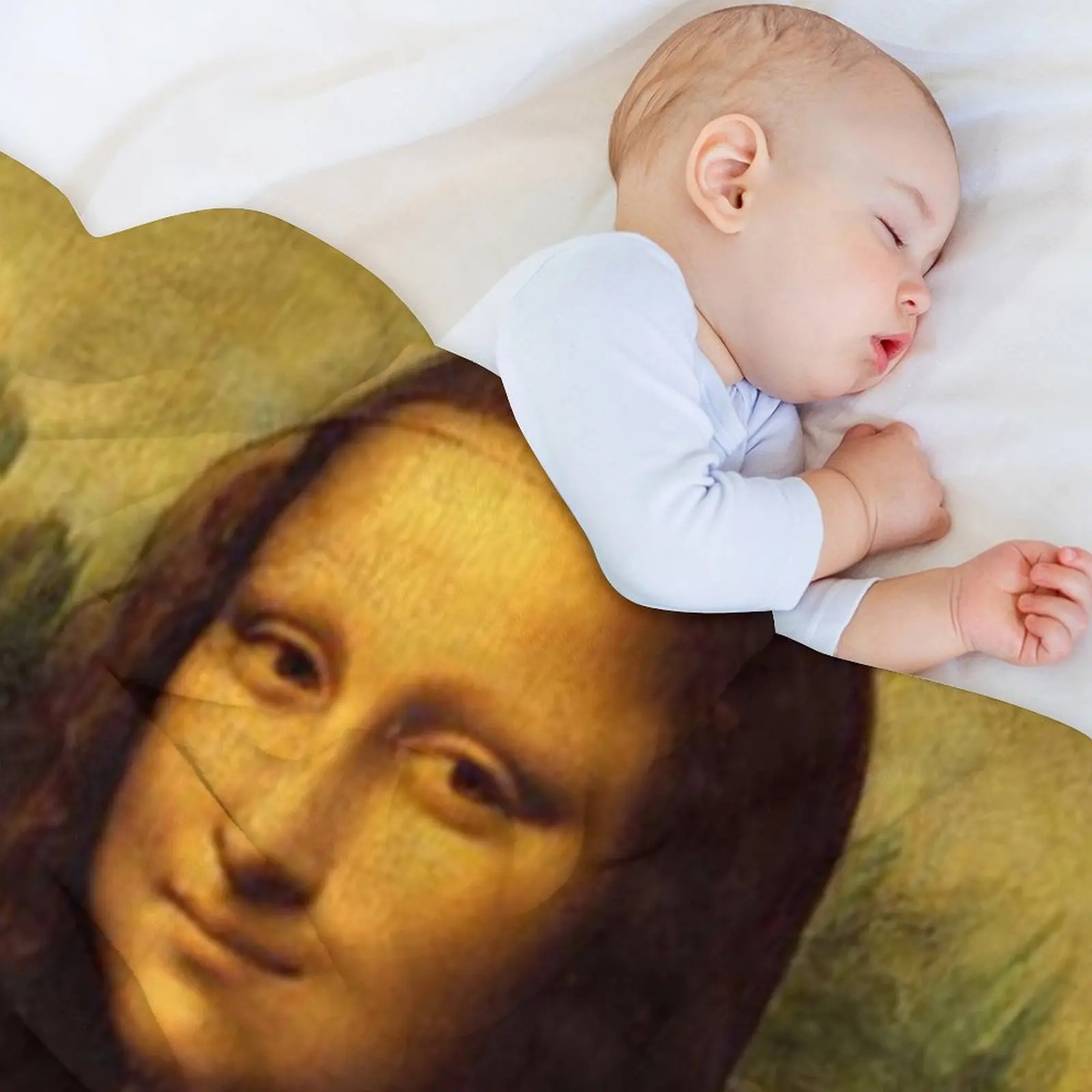 Покрывало с кошкой Мона Лиза покрытое кошачьей шерстью (кошкой) покрывало для