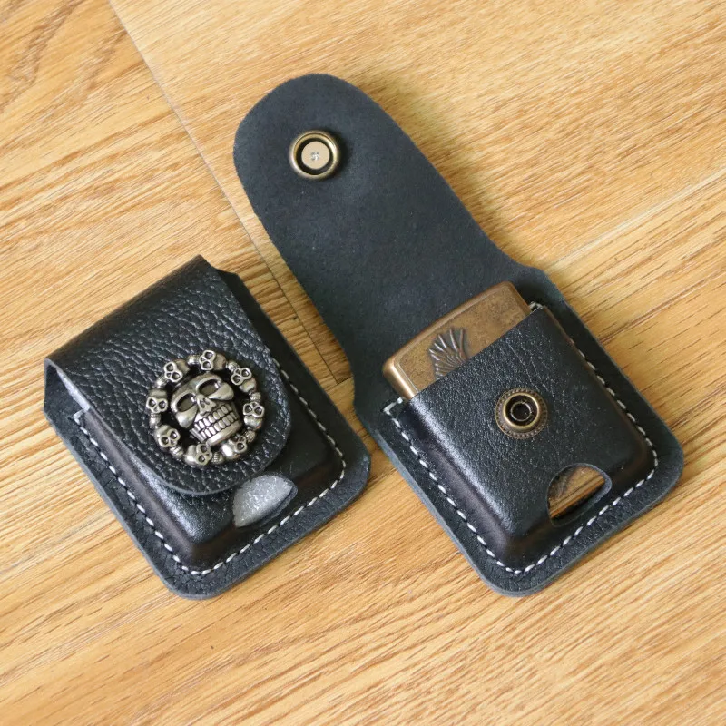 Case Protective Sleeve Lighter Storage Holster Genuine Leath