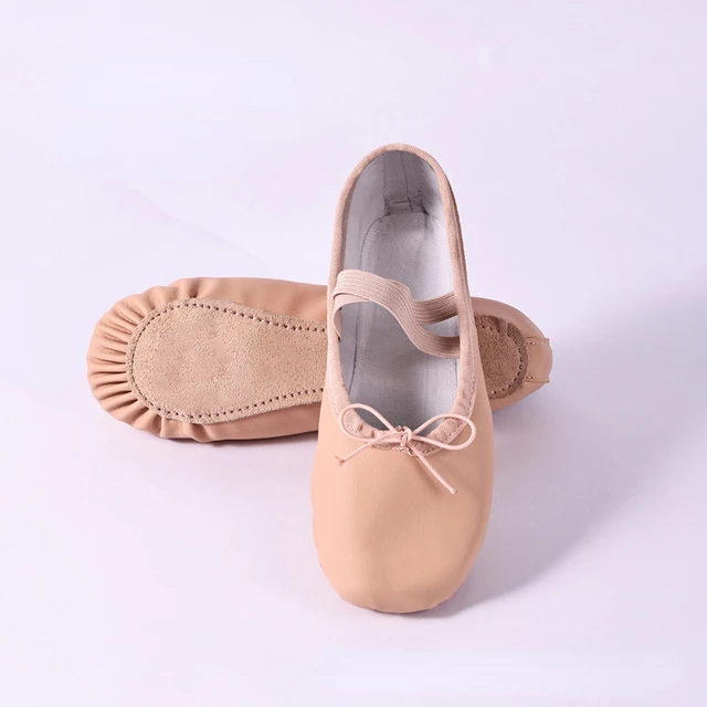 Women's Ballet Slippers for Woman Danseuse PU Leather Professional Dancers for Girls Kids Soft Sole Children Toddler Dance Shoes 2