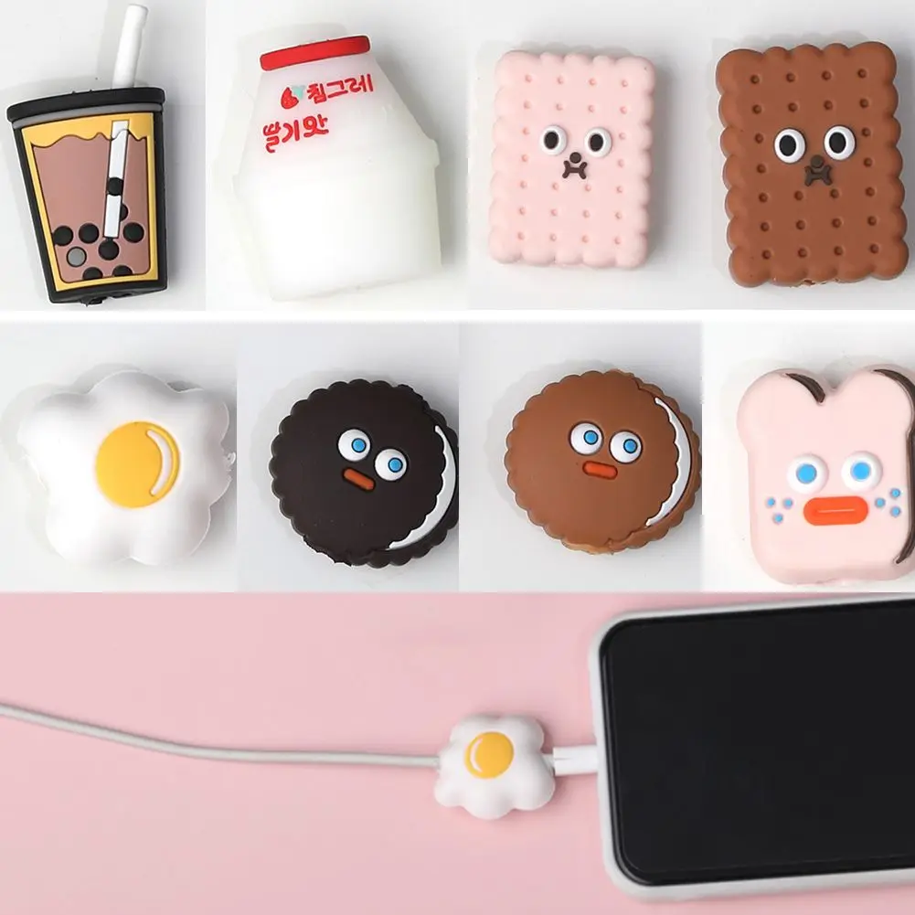 Новый милый мультяшный протектор для кабеля с фруктами животными зарядный