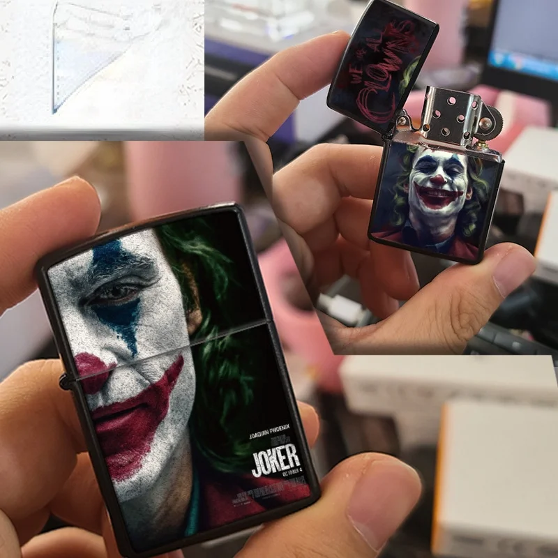 

Metal Windproof Kerosene Lighter Joker Series Frosted Gift Collection Personalized Lighters(No Fuel Include)