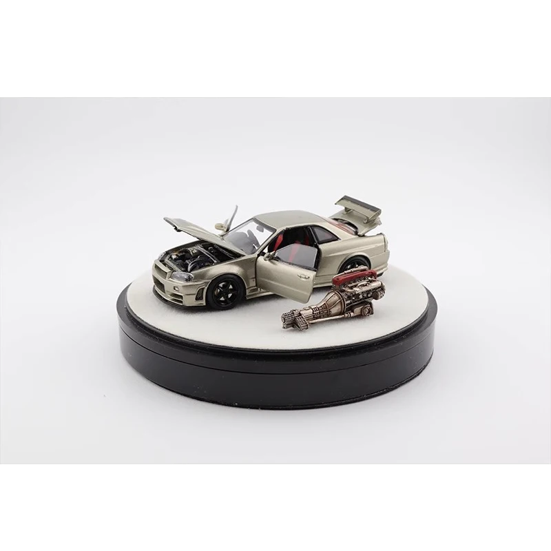 PGM 1:64 GTR R34 Z-TUNE Нефритовый цвет открытая литая модель автомобиля 2024 новые запасы