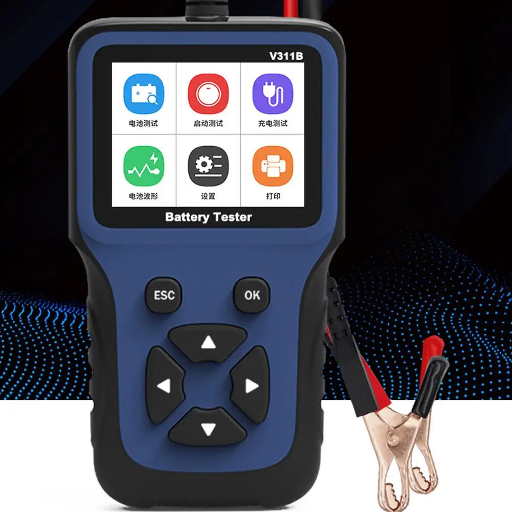 

Car Battery Tester Diagnostic Tool 12v Battery Charging Detector Analyzer Universal For Automotive Yacht