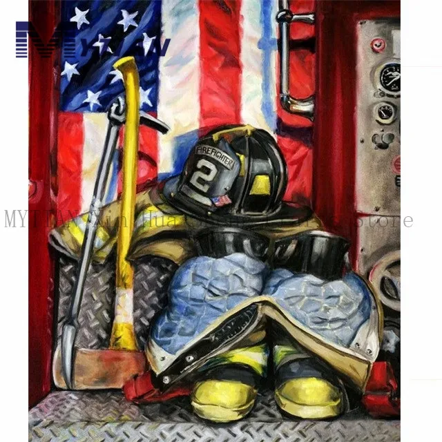 

Firefighter Hero Full Diamond Painting Kit Embroidery Kit 5d Diamond Embroidery Needlework Paint With Diamond Resin Cross Stitch