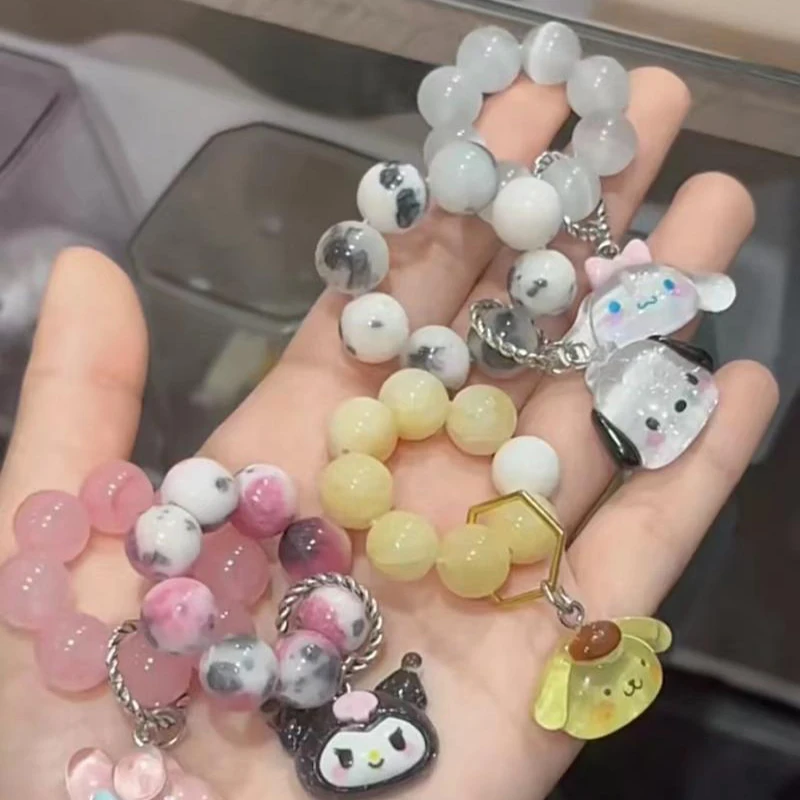 

Sanrio Soft Finger Crystal Beads Kuromi My Melody Pachacco Kawaii Pendant Hand Twisted Finger Soft Crystal Beads Friend Gift