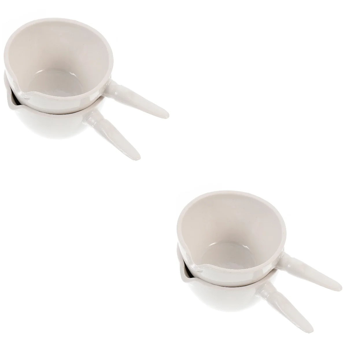 

4 Pcs Evaporating Dish Bowl with Handle Laboratory Tool Basin Ceramic Mixing Bowls Petri Round Container School
