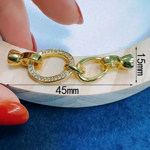 Разъем для изготовления ювелирных изделий своими руками, 18-каратное позолоченное двойное круглое ожерелье, жемчужная застежка, крепежный замок, ожерелье ручной работы, браслет, аксессуары