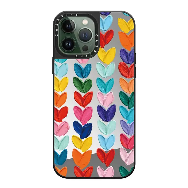 

CASETIFY Colorful Love Quality Mirror Cases for IPhone 11Pro Max 13 12Pro Max 13Pro 14Plus 14Pro Max Shockproof Hard Cover D0412