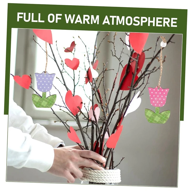 12-шт. Украшения-тюльпаны. Деревянные таблички-тюльпаны. День матери. Цветочные