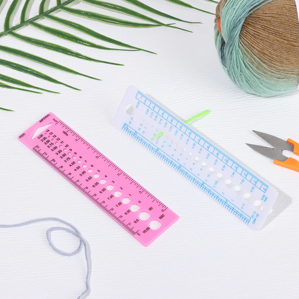 Овечья кожа с ножницами розовый фиолетовый цвет измеритель для вязальных спиц и