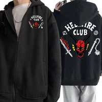 2022 new hot sale hellfire club printed zip hoodie men women fashion cosplay style bomber zip sweatshirt man hip hop streetwear