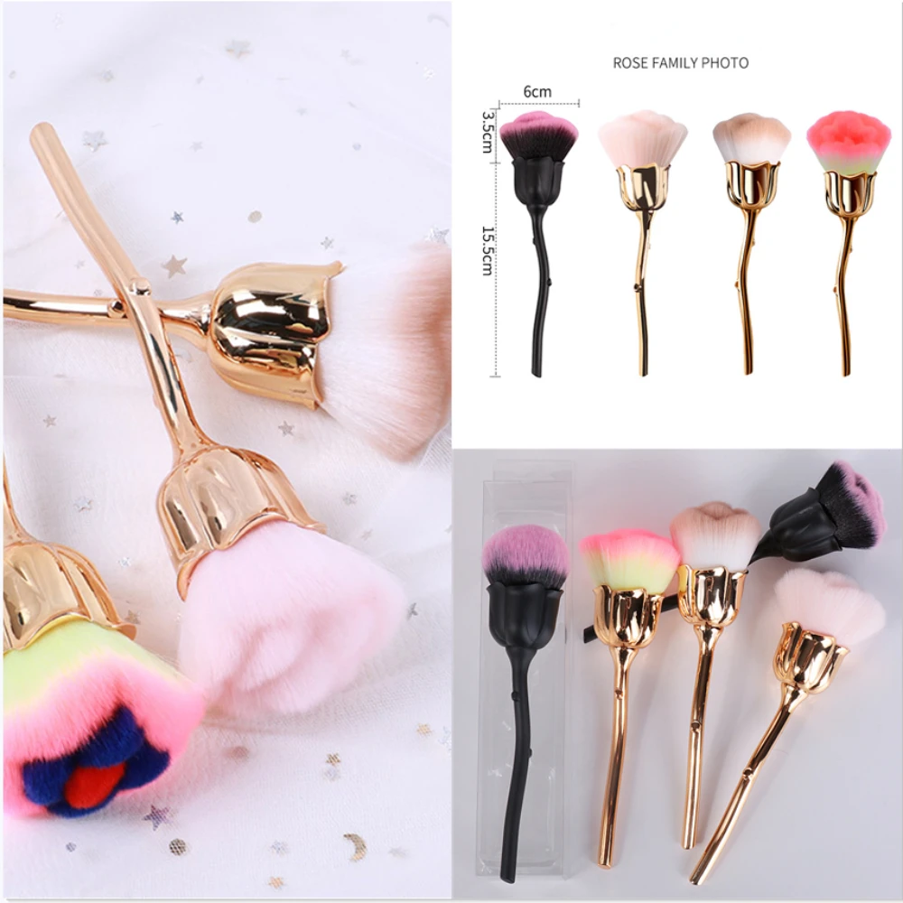 

Rose Makeup Brushes Large Cosmetic Powder Foundation Blush Blending Nail Dust Brush Brush Maquiagem Beauty Makeup Tools 2022 New