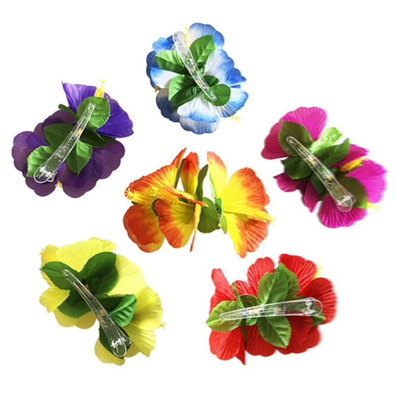 Hawaiian Hibiscus Flower Hair Accessories For Girls Women Beach Wedding Party Supplies