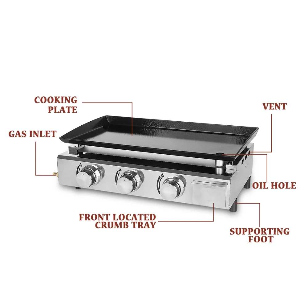 Гриль для барбекю с 2/3 горелками гриль приготовления сжиженного углеводородного