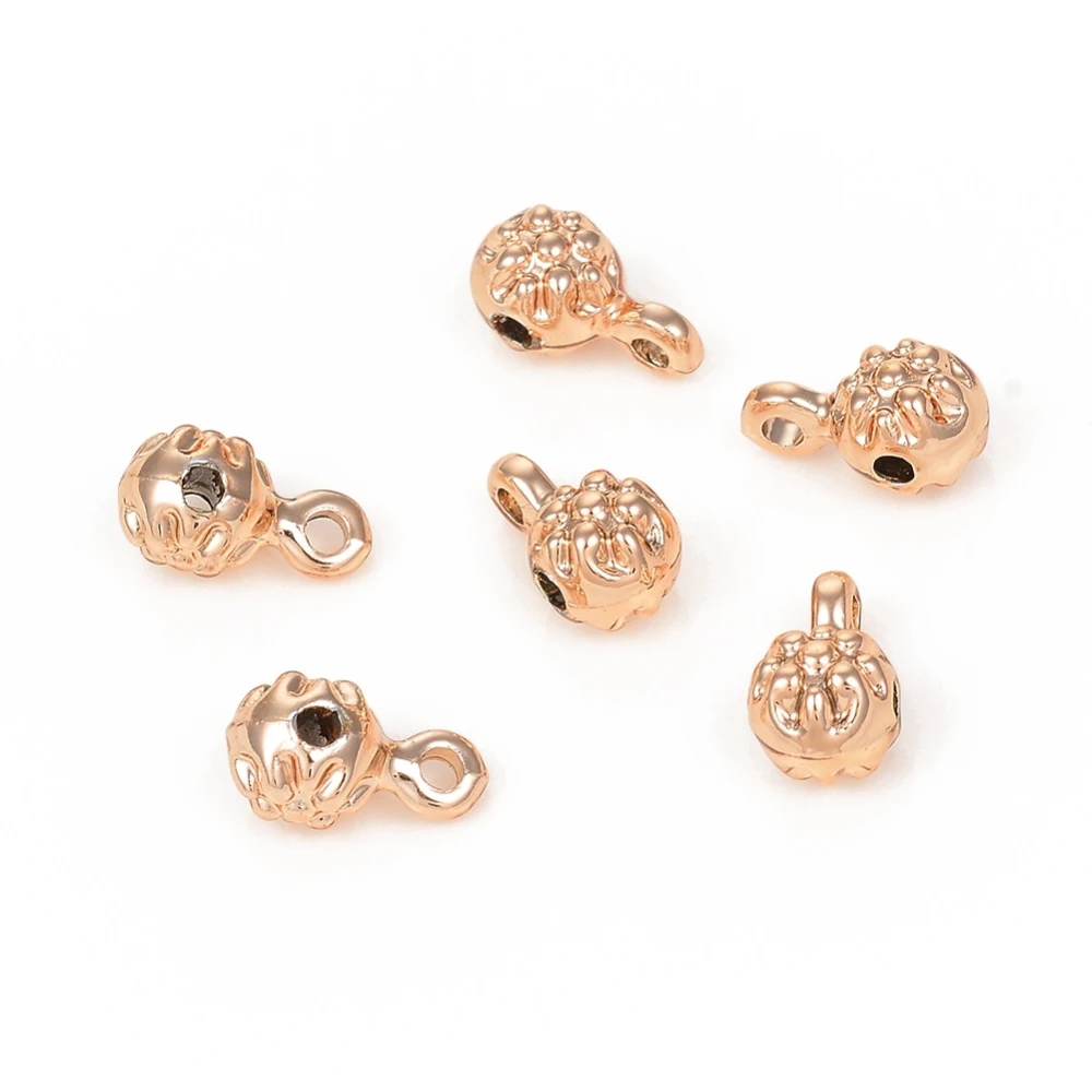 

Flower Tube Bails, Loop Bails, Alloy Bail Beads, Golden, 11x6x6mm, Hole: 2mm