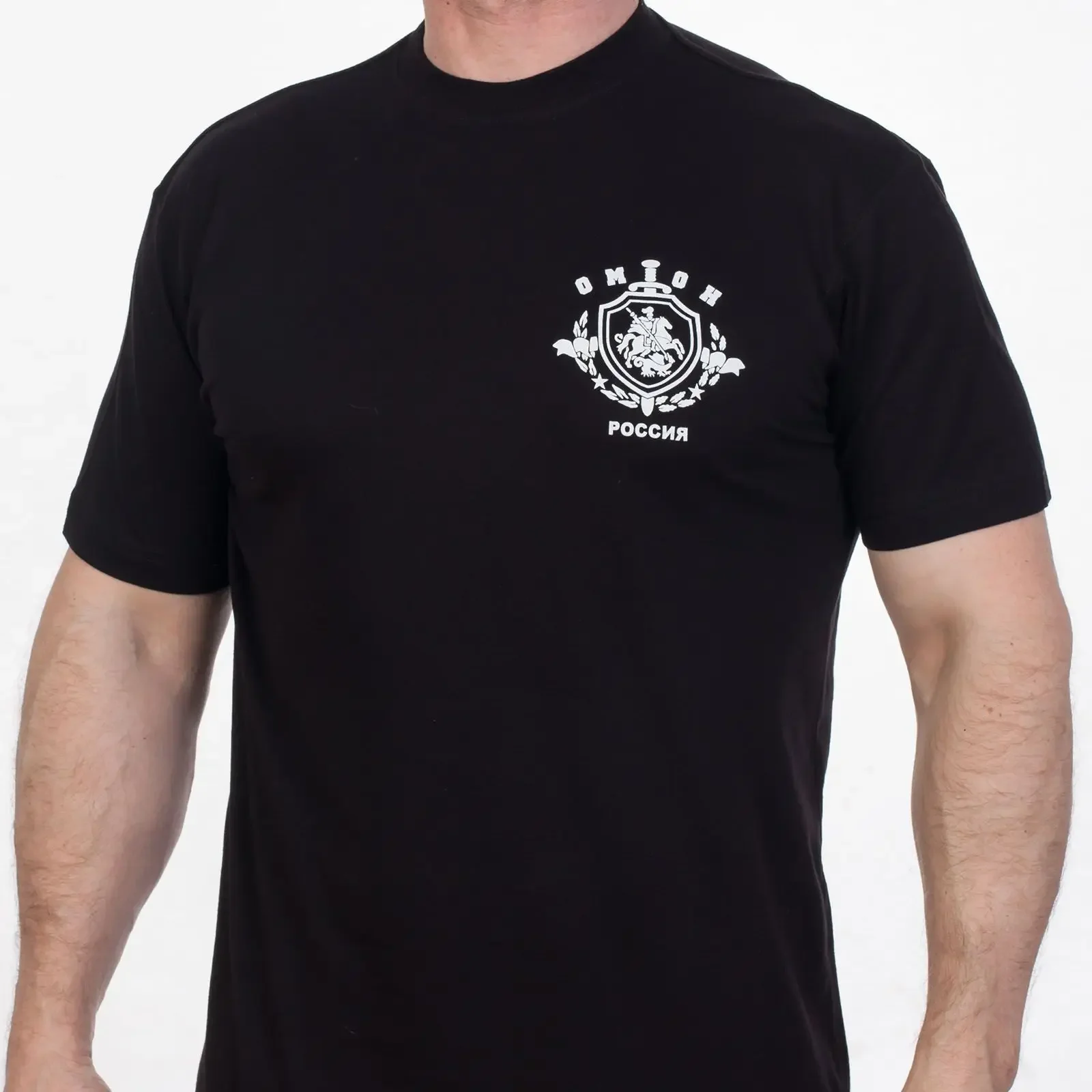 OMON MVD Cool Russian Special Policia Putin Военная культовая футболка из 100% хлопка с круглым