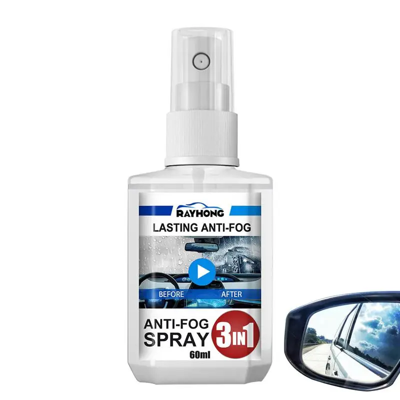 

Anti-fog Agent 60ml Auto Defogger Agent Spray Car Window & Windshield Cleaner Prevents Fog on Windshield Glasses Lenses Goggles