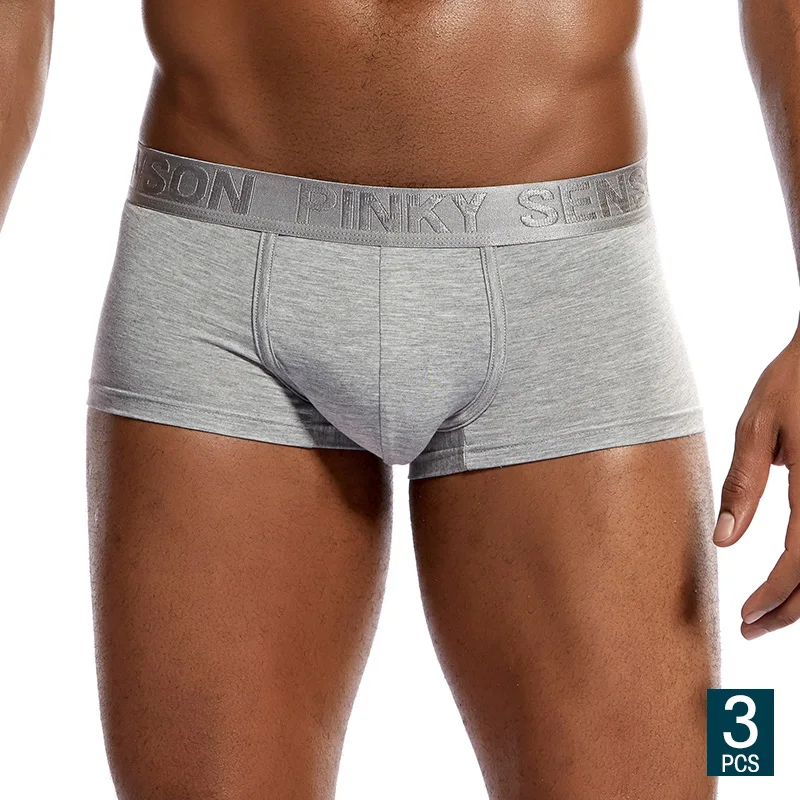 

Мужские трусы 3 шт./лот, однотонные мужские шорты, дышащие мужские боксеры с U-образным выпуклым мешочком, модальное нижнее белье, мужские шор...