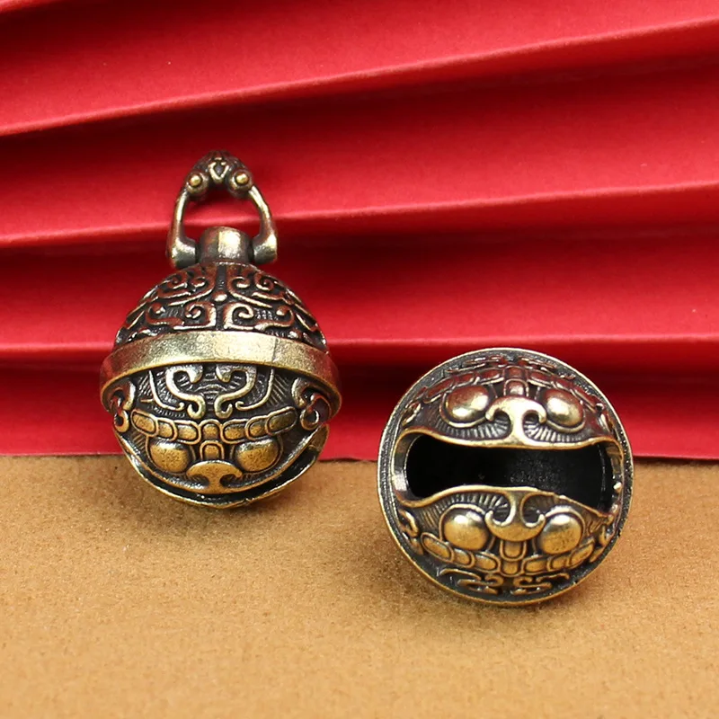 

Креативный Латунный Колокольчик Fengshui ручной работы, литье под давлением, кнопка для автомобиля, колокольчик с ветром, бронзовый колокольчик, подарок, домашний кулон, 1 шт.