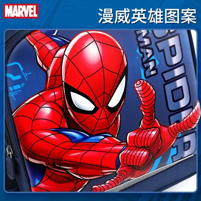 Marvel School Bag For Boys Primary Student Shoulder Orthopedic Backpack Iron Spider Man Captain America Large Capacity Mochilars