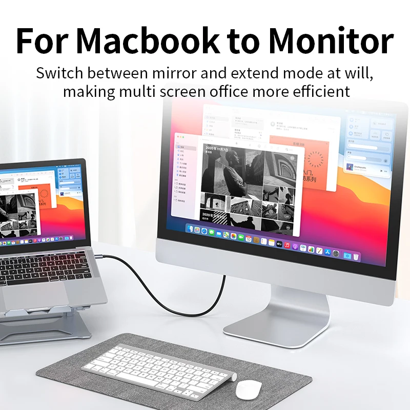 Кабель Unnlink USB C — HDMI 8K 60 Гц 4K 144 2K 180 для Macbook iMac Mac Mini iPhone 15/16 ТВ-монитор проектор